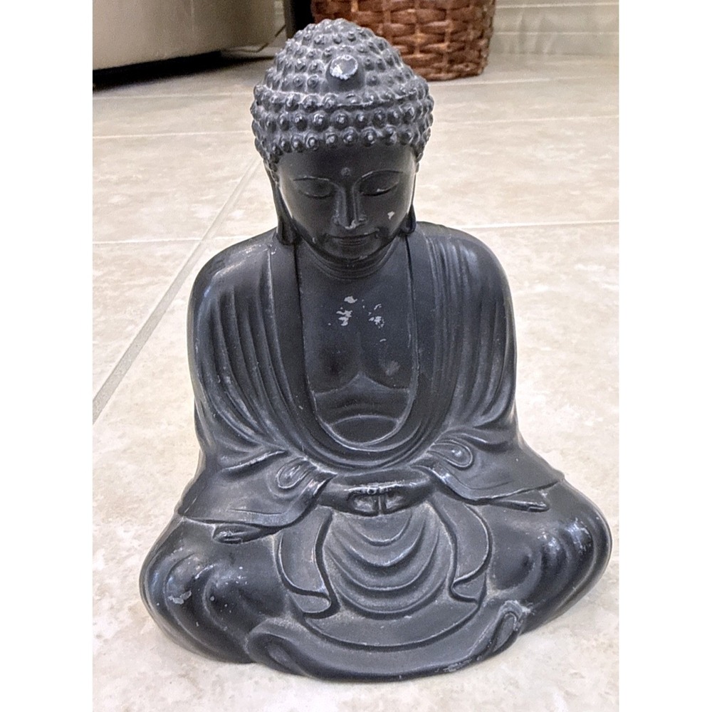 Matte Black Seated Buddha Statue Zen Home Decor Meditation Figurine‎ 5 inch